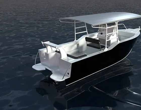 Current 21 reference view showing stern and cockpit deck